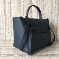 Celine Mini Belt Bag In Navy Blue Grained Calfskin High