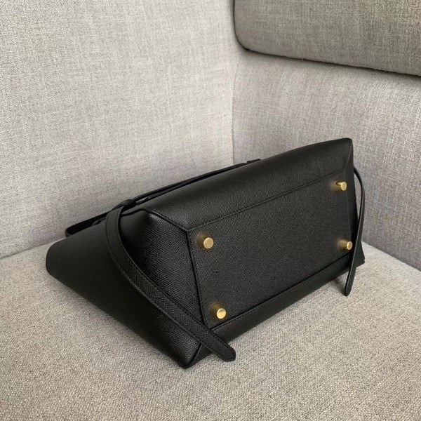 Celine Mini Belt Bag In Black Grained Calfskin High