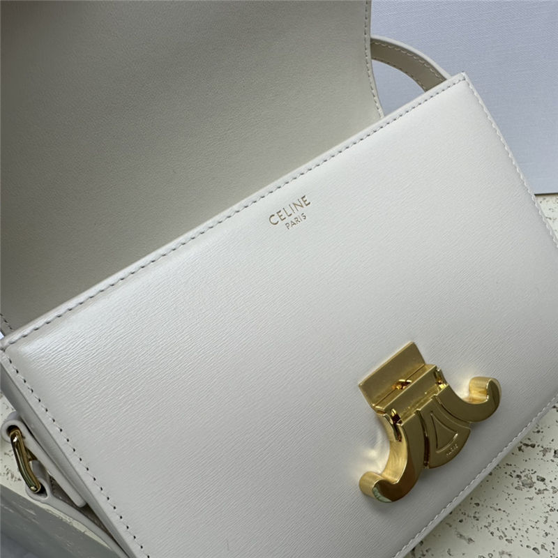 Celine Teen Triomphe Bag Shiny Calfskin Beige High