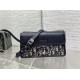 30 MONTAIGNE EAST-WEST BAG WITH CHAIN Dior Oblique Jacquard Blue High