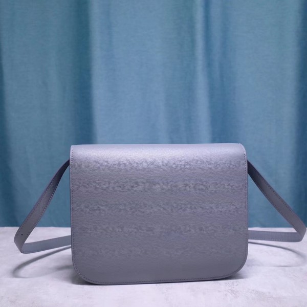 Celine Medium Classic Box Bag In Grey Liege Calfskin High