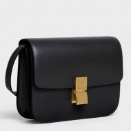 Celine Medium Classic Box Bag In Black Box Calfskin High