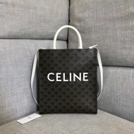 Celine Small Cabas Vertical Bag With White Handles High