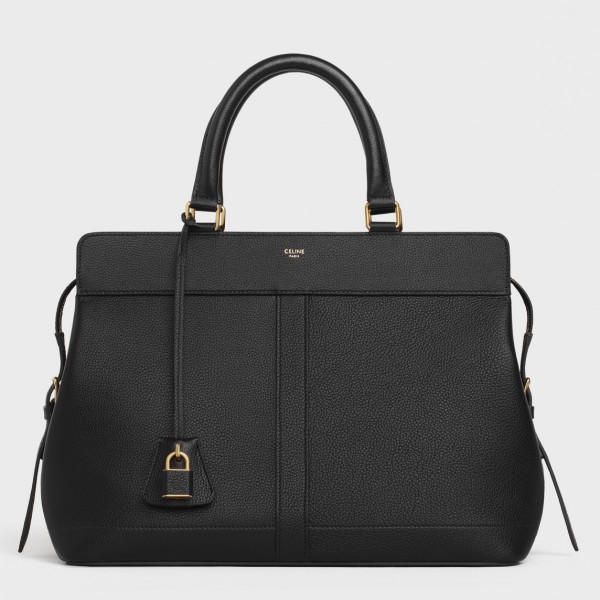 Celine Medium Cabas De France Bag In Black Leather High