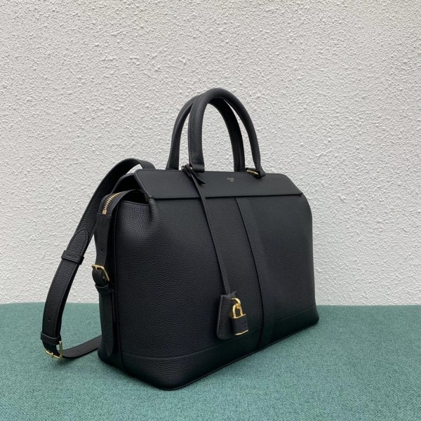 Celine Medium Cabas De France Bag In Black Leather High