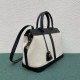 Celine Medium Cabas De France Bag In Textile And Black Calfskin High