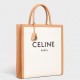 Celine Vertical Cabas Canvas Logo Print Bag High