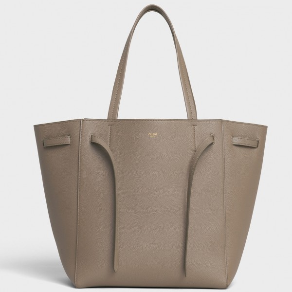 Celine Cabas Phantom Small Bag In Taupe Calfskin High