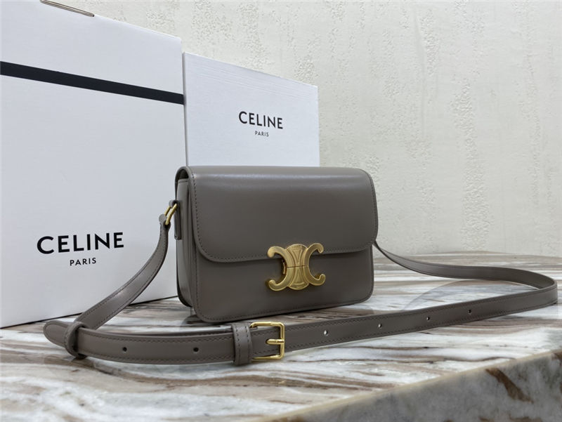 Celine Teen Triomphe Bag Shiny Calfskin Grey High