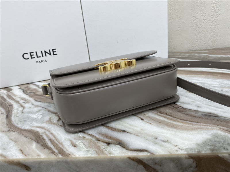 Celine Teen Triomphe Bag Shiny Calfskin Grey High