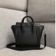 Celine Nano Luggage Bag In Black Drummed Calfskin High