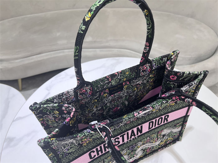 MEDIUM Dior BOOK TOTE Butterfly Around The World Embroidery High