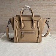 Celine Nano Luggage Bag In Dune Drummed Calfskin High