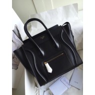 Celine Micro Luggage Bag In Black Smooth Calfskin High