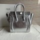 Celine Micro Luggage Bag In Silver Laminated Lambskin High