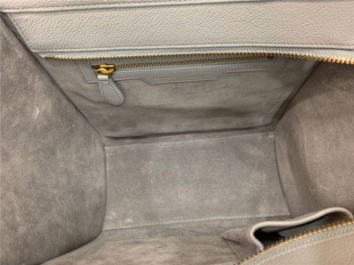 Celine Micro Luggage Bag In Kohl Drummed Calfskin High