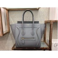 Celine Micro Luggage Bag In Kohl Drummed Calfskin High