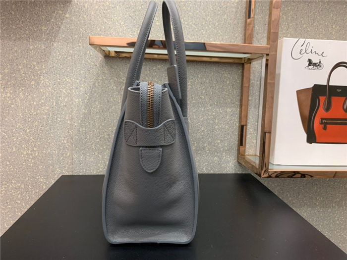 Celine Micro Luggage Bag In Kohl Drummed Calfskin High