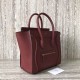 Celine Micro Luggage Bag In Burgundy Drummed Calfskin High