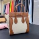 Celine Micro Luggage Bag In Canvas with Natural Calfskin High