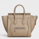 Celine Mini Luggage Bag In Dune Drummed Calfskin High