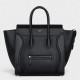 Celine Mini Luggage Bag In Black Drummed Calfskin High