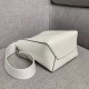 Celine Sangle Small Bucket Bag In White Grained Calfskin High