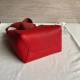 Celine Sangle Small Bucket Bag In Red Grained Calfskin High