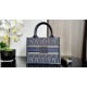 SMALL Dior BOOK TOTE Miss Dior Allover Embroidery Denim High