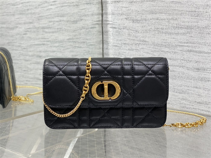 Dior MISS CARO POUCH WITH CHAIN Macrocannage Lambskin High