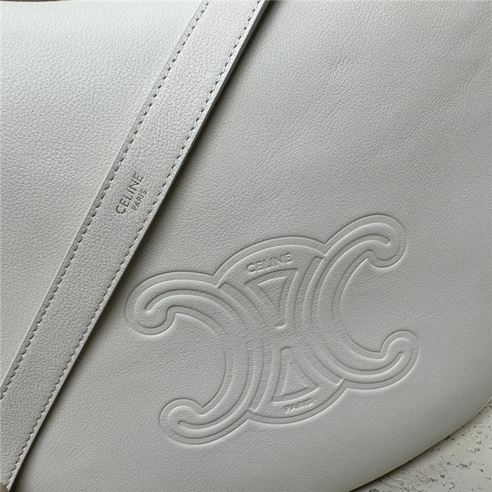 HELOISE CUIR TRIOMPHE BAG IN SUPPLE CALFSKIN White High