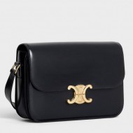 Celine Triomphe Medium Bag Calfskin Black High