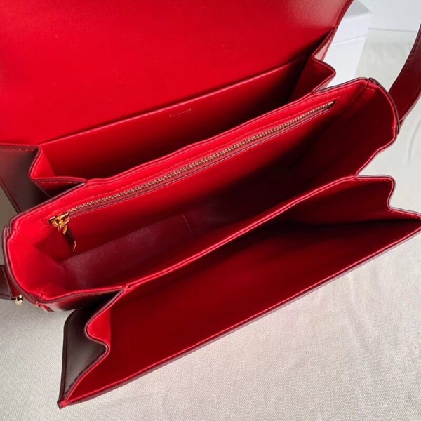 Celine Triomphe Medium Bag Calfskin Red High