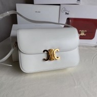 Celine Triomphe Medium Bag Calfskin White High