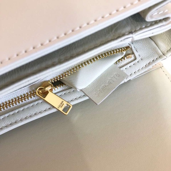 Celine Triomphe Medium Bag Calfskin White High