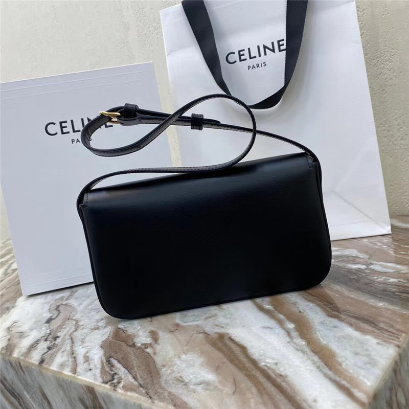 Celine SHOULDER BAG CLAUDE IN SHINY CALFSKIN BLACK High