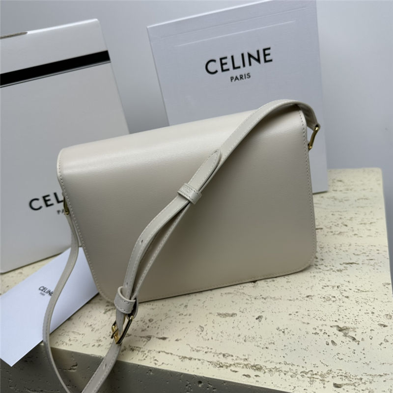 Celine Triomphe Medium Bag Calfskin Beige High