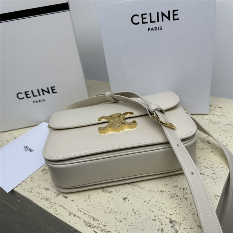 Celine Triomphe Medium Bag Calfskin Beige High