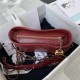 SMALL GABRIELLE HOBO BAG Aged Smooth Calfskin Burgundy High