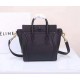 Celine Nano Luggage Bag In Black Drummed Calfskin Gold High