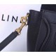 Celine Nano Luggage Bag In Black Drummed Calfskin Gold High