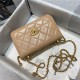 Chanel MINI FLAP BAG Calfskin & Gold-Tone Metal AS2615 Beige High