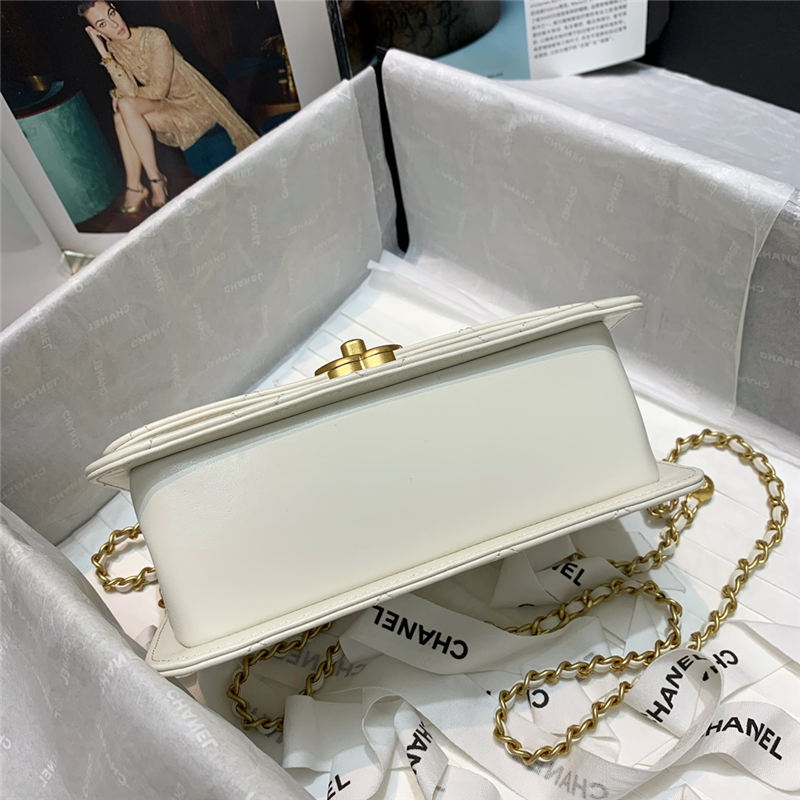 Chanel MINI FLAP BAG Calfskin & Gold-Tone Metal AS2615 White High