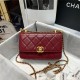 Chanel MINI FLAP BAG Calfskin & Gold-Tone Metal AS2615 Burgundy High