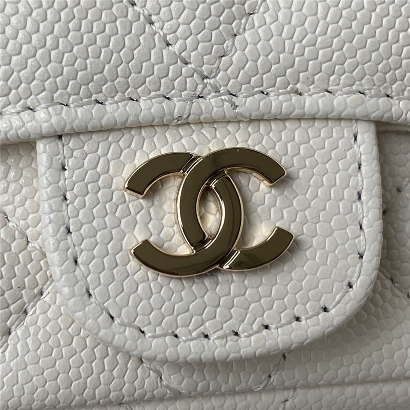 Chanel BELT BAG Grained Calfskin Gold-tone Metal AP2305 White High