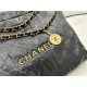 Chanel 22 SMALL HANDBAG Crumpled Calfskin & Gold-Tone Metal AS3260 Black High