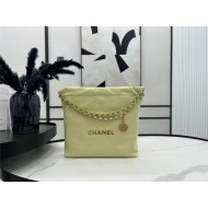 Chanel 22 SMALL HANDBAG Shiny Calfskin & Gold-Tone Metal AS3260 Yellow-Lt High