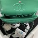 Small CLASSIC HANDBAG Lambskin Silver Metal Green A