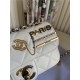 MINI FLAP BAG Lambskin Glass Pearls Imitation Pearls Strass Gold Silver & Ruthenium Finish Metal White High