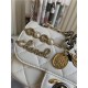 MINI FLAP BAG Lambskin Glass Pearls Imitation Pearls Strass Gold Silver & Ruthenium Finish Metal White High